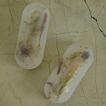 Подставка под благовония из эпоксидной смолы с цветами белая Epoxy Resin Flowers Incense Oval Stand White варинант исполнения - 2 | Loft Concept в Барнауле