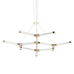 Люстра с геометрической конструкцией из вытянутых цилиндрических плафонов Hex Scaffold  варинант исполнения - 1 | Loft Concept в Барнауле