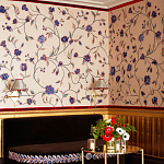 Обои с вышивкой ручной работы Flora Catherine colourway on Liso Pearl wool sateen варинант исполнения - 1 | Loft Concept в Барнауле