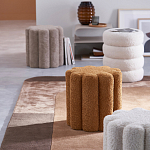 Пуф с обивкой из ткани букле Flo Pouf варинант исполнения - 3 | Loft Concept в Барнауле