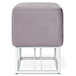 Пуф квадратный фиолетовый велюр на белом металлическом основании Celeste Purple варинант исполнения - 2 | Loft Concept в Барнауле