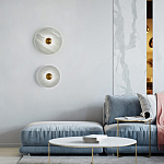 Бра в форме диска из натурального камня с декоративным центральным элеменом Cryptocrystalline Stone варинант исполнения - 1 | Loft Concept в Барнауле