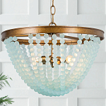 Круглая люстра с подвесками в виде круглых голубых бусин Blue Beads Chandelier варинант исполнения - 1 | Loft Concept в Барнауле