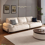 Диван кожаный с каркасом из массива дерева Furniture Medieval варинант исполнения - 2 | Loft Concept в Барнауле