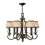 Люстра бронзового цвета с бежевыми абажурами из органзы в классическом стиле Hinkley варинант исполнения - 8 | Loft Concept в Барнауле