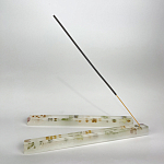 Подставка под благовония из эпоксидной смолы с цветами прямоугольная белая Epoxy Flowers Incense Stand White варинант исполнения - 3 | Loft Concept в Барнауле