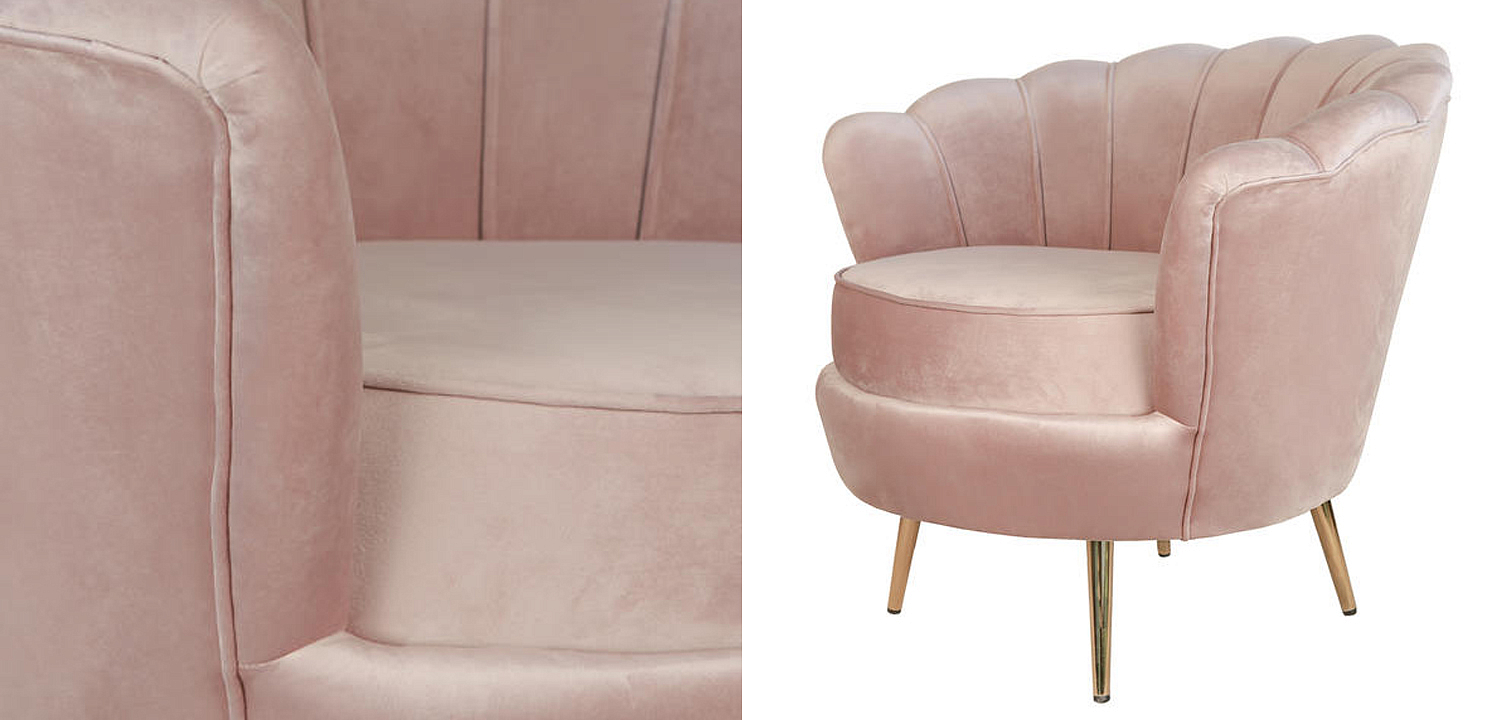 Кресло Розовый велюр Trapezium Pink velvet Кресло Розовый велюр Trapezium Pink velvet - Loft-Concept в Барнауле
