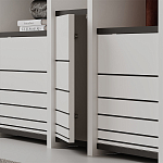 Стеллаж прямой ассиметричный с полками и 4-мя дверцами ARYA BOOKCASE WHITE варинант исполнения - 3 | Loft Concept в Барнауле