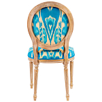 Стул из натурального бука с бирюзово-желтым узором Ikat Pattern бирюзовый варинант исполнения - 2 | Loft Concept в Барнауле