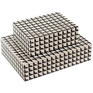 Комплект шкатулок Black White Square Bone Inlay