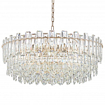 Круглая люстра с хрустальными подвесками на золотистом каркасе Gorgeous Crystal Light варинант исполнения - 10 | Loft Concept в Барнауле