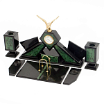 Настольный канцелярский набор из нефрита с декором в виде орла Golden Eagle варинант исполнения - 2 | Loft Concept в Барнауле