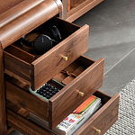 Стол рабочий округлой формы с 3-мя ящиками  Working Moonnut Table варинант исполнения - 5 | Loft Concept в Барнауле