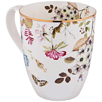 Кружка белая из фарфора с рисунком цветов 400 мл Garden Whisper Porcelain Set  варинант исполнения - 1 | Loft Concept в Барнауле