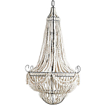 Люстра каплевидной формы украшенная белыми бусинами Wooden Beads White Chandelier варинант исполнения - 2 | Loft Concept в Барнауле