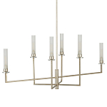 Люстра с 6-ю белыми матовыми плафонами из стекла в форме цилиндра Longitude варинант исполнения - 5 | Loft Concept в Барнауле