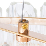 Люстра подвесная многослойная с прозрачными хрустальными трубками и золотистым каркасом Hexagon Tube Light варинант исполнения - 4 | Loft Concept в Барнауле