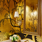 Обои ручная роспись в стиле Арт-деко Rateau Original colourway on Deep Rich Gold gilded paper варинант исполнения - 2 | Loft Concept в Барнауле