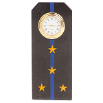 Часы погон подарочные настольные Авиация ВМФ из натурального камня Змеевик Military Clock варинант исполнения - 7 | Loft Concept в Барнауле