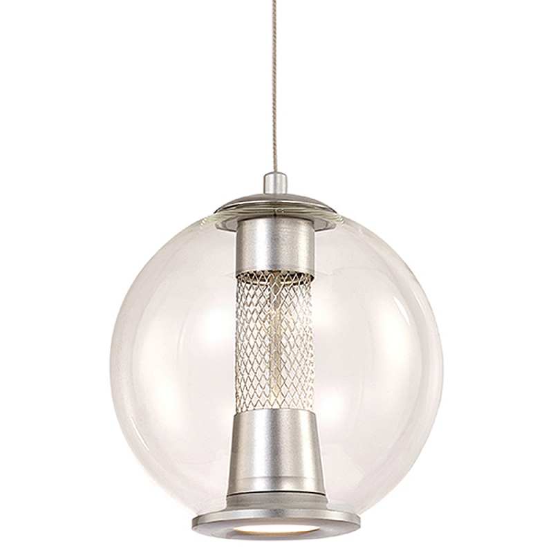 Подвесной светильник с плафоном в форме шара Inner Gleam Orb silver Прозрачное Стекло Серебряный Подвесной светильник с плафоном в форме шара Inner Gleam Orb silver Прозрачное Стекло Серебряный в Барнауле | Loft Concept