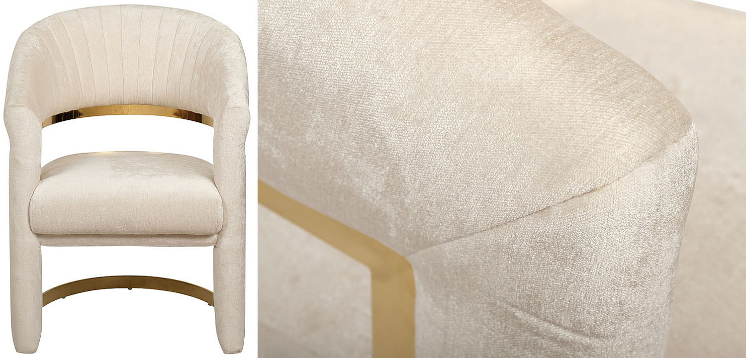 Полукресло Valbonne Chair cream velour Полукресло Valbonne Chair cream velour - Loft-Concept в Барнауле