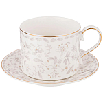 Чайный сервиз из фарфора с цветочным принтом на 6 персон 14 предметов Floral Charm варинант исполнения - 1 | Loft Concept в Барнауле