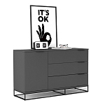 Комод цвета графит с 3-мя ящиками Strict Lines  варинант исполнения - 3 | Loft Concept в Барнауле