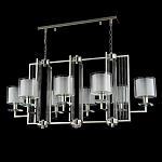 Люстра прямоугольной формы с 8-ю цилиндрическими плафонами из стекла Laurent варинант исполнения - 4 | Loft Concept в Барнауле