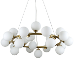 Кольцевая люстра с белыми стеклянными  плафонами в форме шара Berries Chandelier варинант исполнения - 1 | Loft Concept в Барнауле