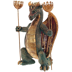 Подсвечник в виде дракона Dragon Candlestick Green Gold варинант исполнения - 3 | Loft Concept в Барнауле