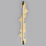 Бра вертикальное черного цвета с золотыми кругами и квадратами Gravyura варинант исполнения - 3 | Loft Concept в Барнауле