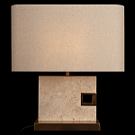 Настольная лампа с прямоугольным основанием из натурального камня c тканевым абажуром Lapis Tiburtinus варинант исполнения - 2 | Loft Concept в Барнауле