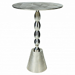 Кофейный столик с рельефной столешницей из металла Aplika Silver варинант исполнения - 1 | Loft Concept в Барнауле