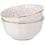 Обеденный сервиз белого цвета из фарфора на 6 персон 23 предмета Floral Charm варинант исполнения - 7 | Loft Concept в Барнауле