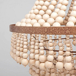 Многоярусная люстра украшенная круглыми деревянными бусами Wooden Beads Chandelier L варинант исполнения - 2 | Loft Concept в Барнауле