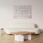 Дизайнерский журнальный стол с фигурной столешницей на белом основании Holarisex варинант исполнения - 2 | Loft Concept в Барнауле