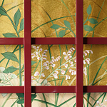 Обои ручная роспись The Plain of Musashi Original colourway on painted Xuan paper with gold ombre варинант исполнения - 2 | Loft Concept в Барнауле