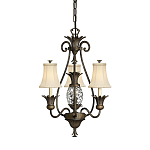 Люстра бронзового цвета с 3-мя кремовыми текстильными абажурами Hinkley варинант исполнения - 1 | Loft Concept в Барнауле