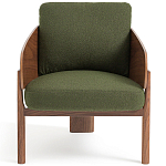 Кресло с каркасом из массива ореха Gallin Chair Green варинант исполнения - 2 | Loft Concept в Барнауле