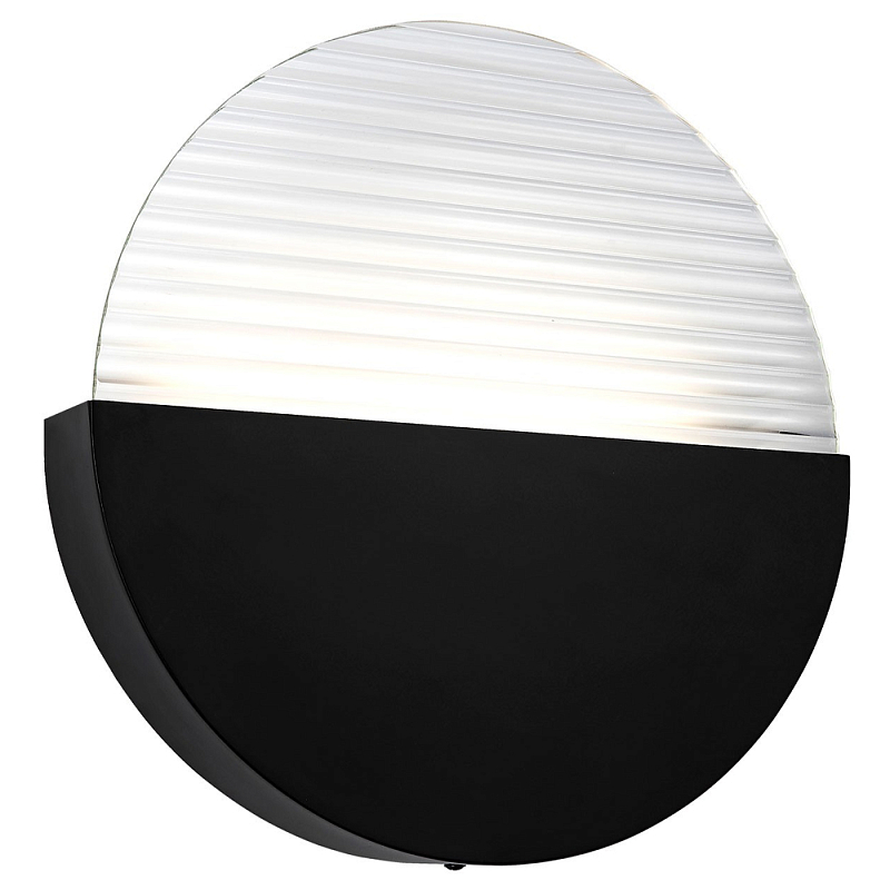 Бра в форме диска Leone Round Wall Lamp Black Черный Прозрачный в Барнауле | Loft Concept 