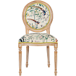 Стул из массива бука бежевый с изображением птиц и цветов Beige Green Chinoiserie Birds Garden Chair варинант исполнения - 1 | Loft Concept в Барнауле