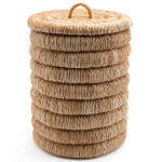 Плетеная корзина с крышкой из плетеного бананового дерева Zuwena Wicker Basket варинант исполнения - 2 | Loft Concept в Барнауле