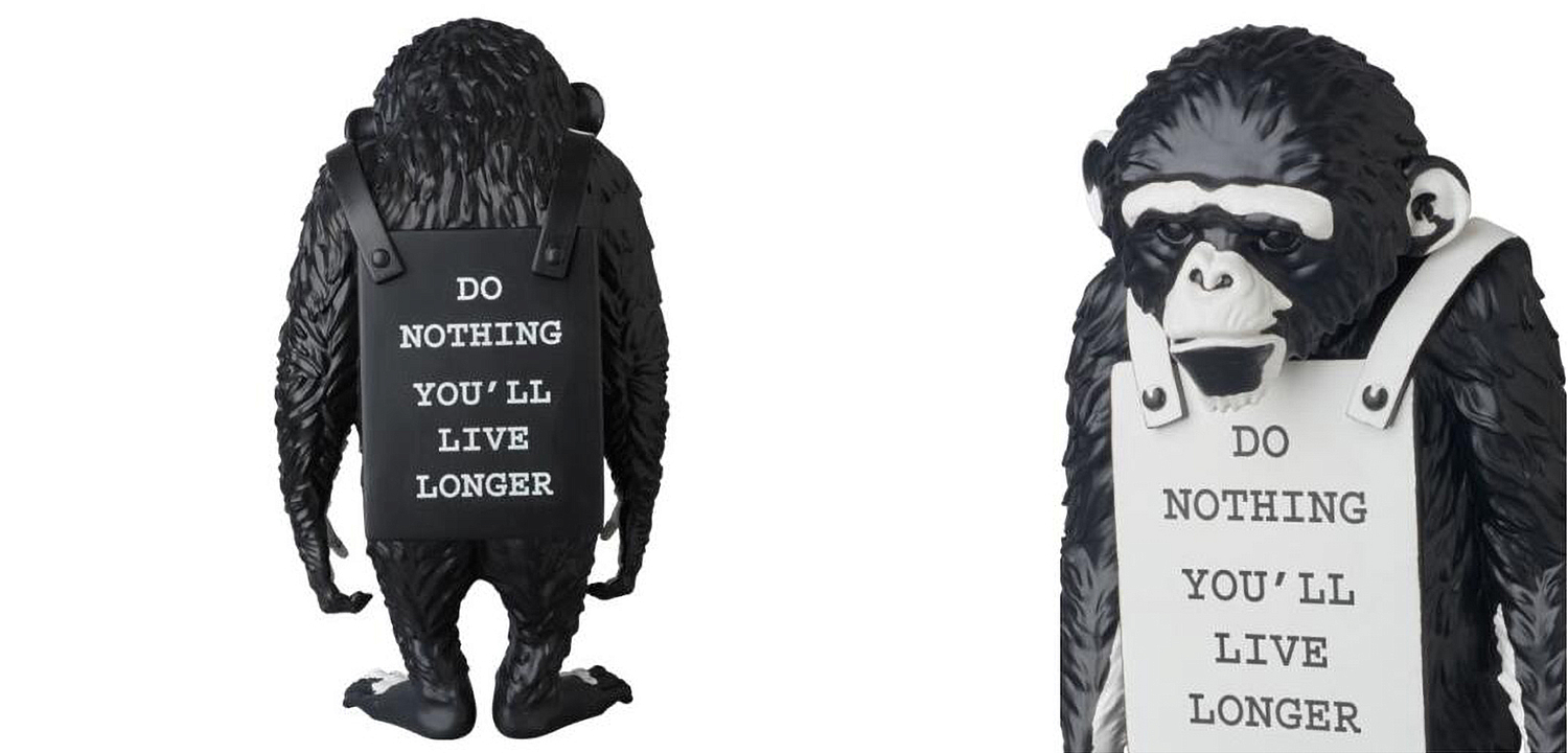 Статуэтка Banksy Lying Monkey Black and White Статуэтка Banksy Lying Monkey Black and White - Loft-Concept в Барнауле