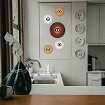 Бра с круглым белым плафоном и черной центральной деталью Natural Harmonie  варинант исполнения - 2 | Loft Concept в Барнауле