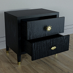 Тумба прикроватная с двумя ящиками Elsa Dreams Black варинант исполнения - 2 | Loft Concept в Барнауле