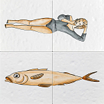 Плитка с узором Рыба Русалка варинант исполнения - 2 | Loft Concept в Барнауле