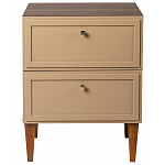 Тумба прикроватная бежевая из массива бука с 2-мя ящиками Wenge Light варинант исполнения - 2 | Loft Concept в Барнауле