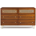 Комод с 6-ю ящиками с декором из ротанга Degarmo Chest of Drawers варинант исполнения - 2 | Loft Concept в Барнауле