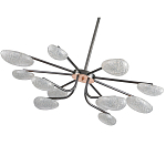 Люстра черного цвета с 12-ю прозрачными плафонами овальной формы Iona chandelier варинант исполнения - 3 | Loft Concept в Барнауле