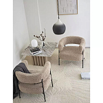 Кресло полукруглое мягкое с буклированной обивкой Armchair with Boucle Upholstery варинант исполнения - 7 | Loft Concept в Барнауле